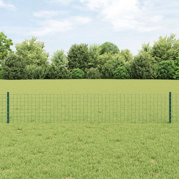 vidaXL Hek met Paal Groen 0,4 x 25 m Staal en PVC