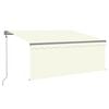 vidaXL Luifel automatisch rolgordijn LED windsensor 3,5x2,5 m cr&egrave;me
