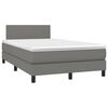 vidaXL Boxspring met matras en LED stof donkergrijs 120x200 cm