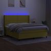 vidaXL Boxspring met matras en LED stof groen 180x200 cm