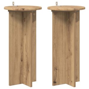 vidaXL Plantenstandaard 2 st Artisanaal eiken 29,5 x 29,5 x 60 cm