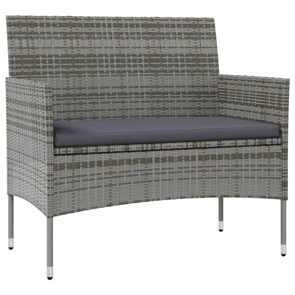 vidaXL 8-delige Loungeset met kussens poly rattan grijs