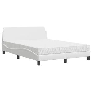 vidaXL Bed met matras "Dover" kunstleer wit 120x200 cm