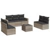 vidaXL 8-delige Loungeset met kussens poly rattan lichtgrijs