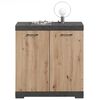 FMD Kast met 2 deuren 80x34,9x89,9 cm grijs en artisan eikenkleurig