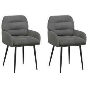 vidaXL Eettafelstoelen 2 st fluweel Donkergrijs 59 x 59,5 x 90 cm