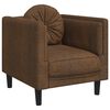 vidaXL Fauteuil met kussen kunstsu&egrave;de bruin