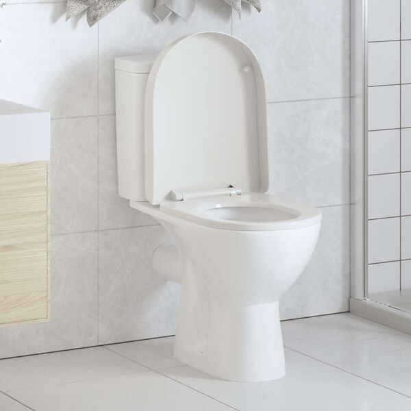 vidaXL Toiletbril soft-close vierkant wit