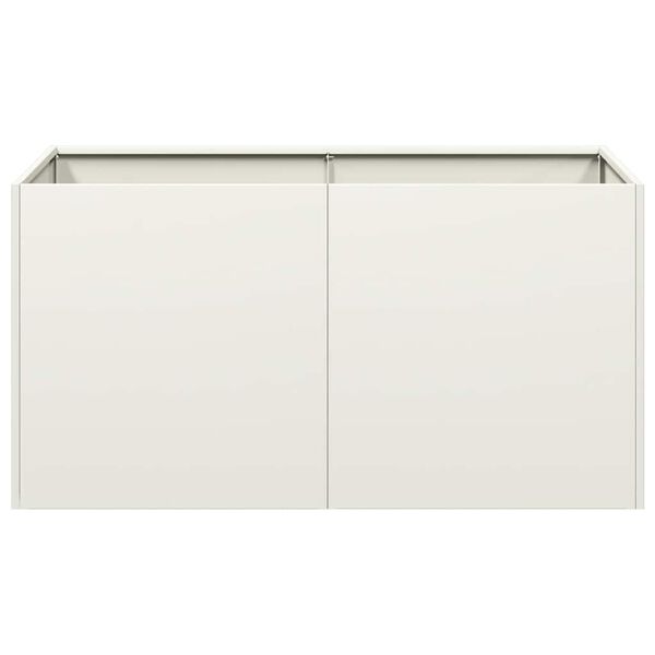 vidaXL Plantenbak 80x40x40 cm koudgewalst staal wit