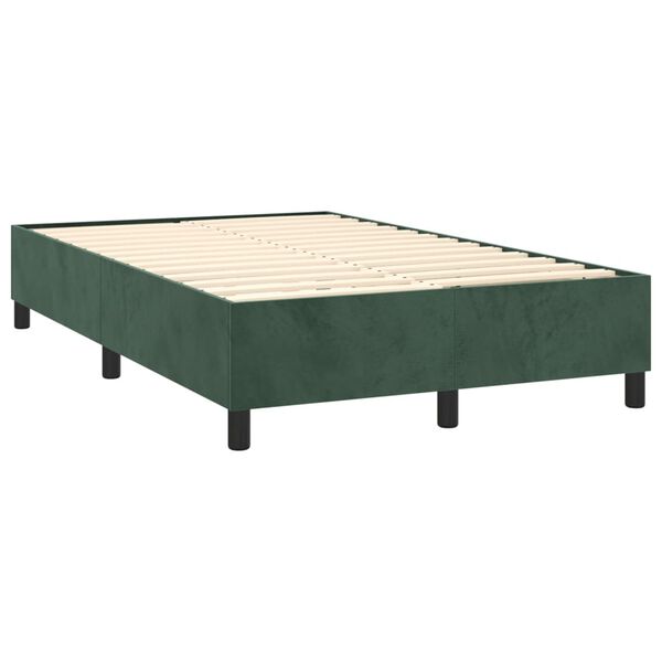 vidaXL Boxspring met matras fluweel donkergroen 120x190 cm
