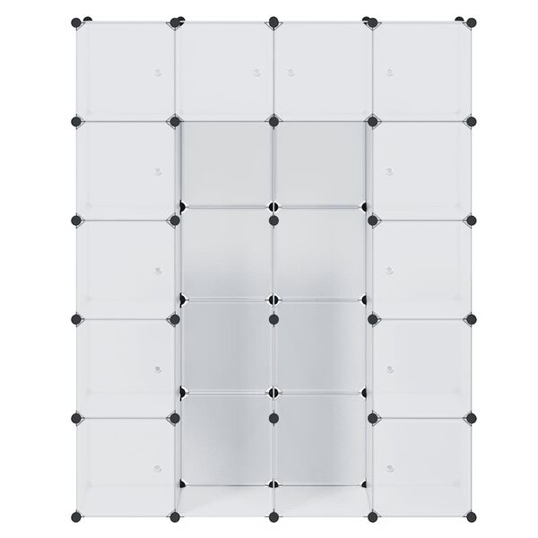 vidaXL Modulaire kast met 14 compartimenten wit 37 x 146 x 180,5 cm