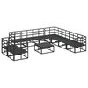 vidaXL Tuinbankenset met kussen 10 pcs Zwart Aluminium