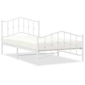 vidaXL Bedframe met hoofd- en voeteneinde&nbsp;metaal wit 100x200 cm