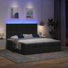 vidaXL Ottoman bed met matrassen en LED's 160x200cm stof zwart