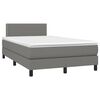 vidaXL Boxspring met matras en LED stof donkergrijs 120x200 cm