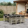 vidaXL 7-delige Tuinset met kussens poly rattan grijs