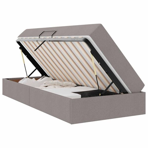vidaXL Opbergbed met matras met matras Taupe 90 x 200 cm Polyester