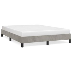 vidaXL Bedframe zonder matras 140x200 cm fluweel lichtgrijs