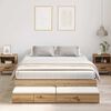 vidaXL Opbergbedframe met lade Artisan Eiken 135 cm Bewerkt hout