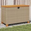 vidaXL Tuinbox 80x40x48 cm poly rattan en acaciahout beige