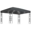 vidaXL Prieel met LED-lichtslinger 3x4 m antracietkleurig