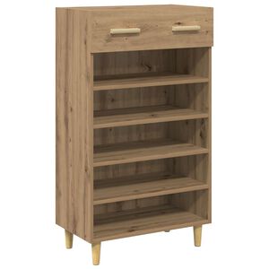 vidaXL Schoenenkast 60 x 35 x 105 cm Bewerkt hout Artisanaal eiken