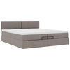 vidaXL Ottoman bed met matras 200x200 cm stof taupe