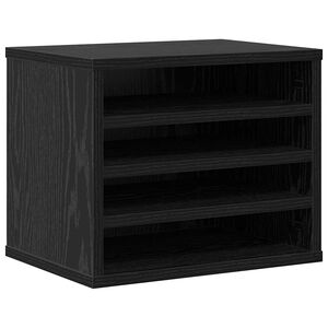 vidaXL Bureau Organizer Zwart Eiken 36 x 26 x 29,5 cm Bewerkt hout