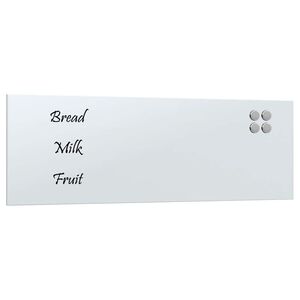 vidaXL Magneetbord voor aan de wand 80x30 cm gehard glas wit