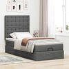 vidaXL Ottoman bed met matras en LED's 90x190cm stof donkergrijs