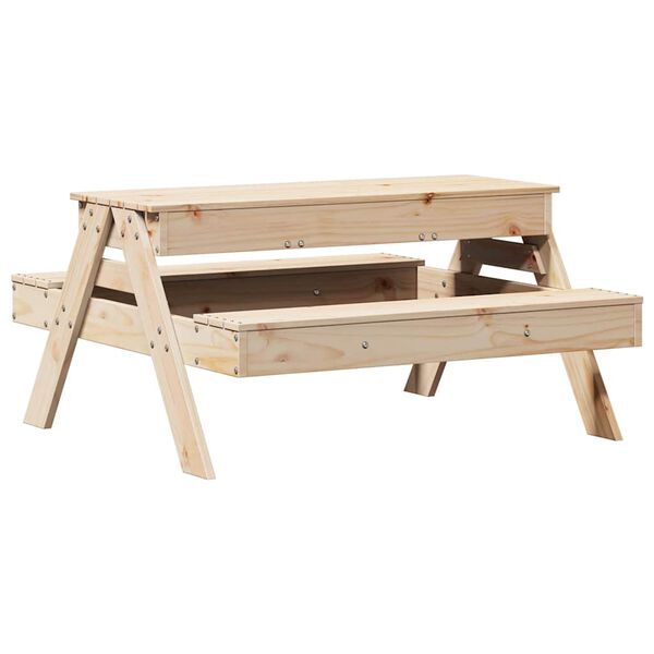vidaXL Picknicktafel met zandbak voor kinderen massief grenenhout