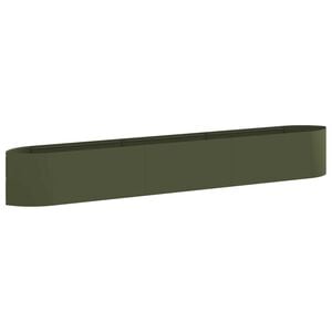 vidaXL Verhoogd Tuinbed Olijfgroen 300 x 40 x 40 cm Staal