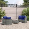 vidaXL 5-delige Loungeset met kussens poly rattan grijs