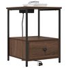 vidaXL Nachtkastje met lade Bruin Eiken 42 x 41 x 56 cm Bewerkt hout