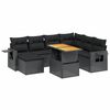 vidaXL 8-delige Loungeset met kussens poly rattan zwart