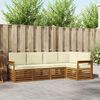 vidaXL Sofa-Sets 5 pcs Natuurlijk en Cr&egrave;me Massief Acaciahout