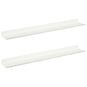 vidaXL Drijvende plank Wandgemonteerd 2 pcs Wit 60 x 9 x 2,5 cm Staal