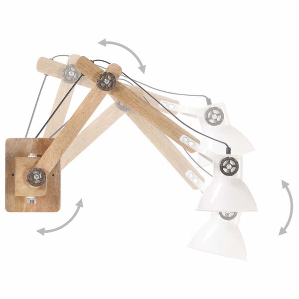 vidaXL Wandlamp industrieel rond E27 wit