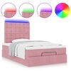 vidaXL Ottoman bed met matrassen en LED's 120x190cm fluweel roze