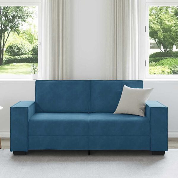 vidaXL Tweezitsbank 180x78x84 cm fluweel blauw