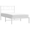 vidaXL Bedframe met hoofdbord metaal wit 107x203 cm