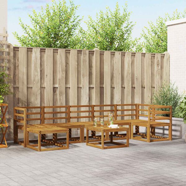 vidaXL Buiten bankenset 8 pcs Naturel Massief Acaciahout