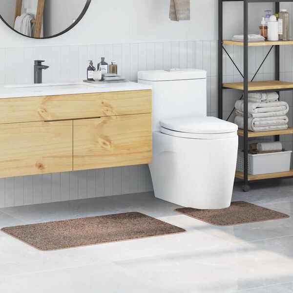 vidaXL Antislip Badmat Set 2 pcs Bruin PP