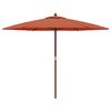 vidaXL Parasol met houten paal 299x240 cm terracottakleurig