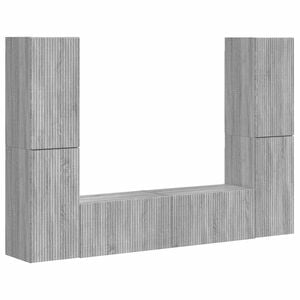 vidaXL Tv-meubelset 6 pcs Grijs Sonoma Bewerkt hout