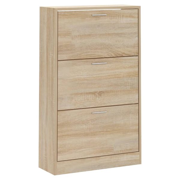 vidaXL Schoenenkast 63x24x103 cm bewerkt hout sonoma eikenkleurig