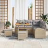 vidaXL Tuin Sofa Set met kussen met opslag 8 pcs Beige en Licht Grijs