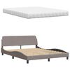 vidaXL Bed met matras "Hanko" stof taupe 160x200 cm