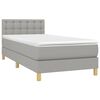 vidaXL Boxspring met matras stof lichtgrijs 90x200 cm