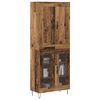 vidaXL Hoge kast Oud Hout 69,5 x 34 x 180 cm Bewerkt hout